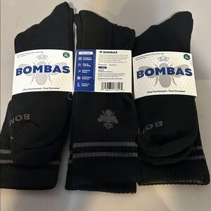 3pk Bundle of Bombas Men's Black Casual Socks XL
